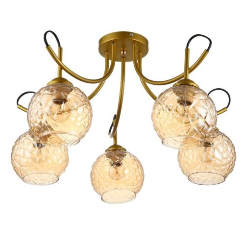 Люстра потолочная пятирожковая 220В  E27 Золото картинка 